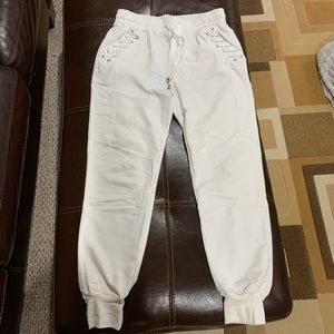 White fashion joggers